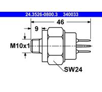 ATE 24.3526-0800.3 Interruttore luce freno per AUDI,PORSCHE,VW