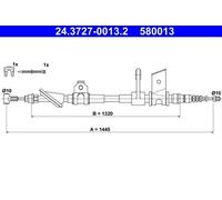 ATE 24.3727-0013.2 Cavo freno a mano per ALFA ROMEO 166 (936) Posteriore Sx