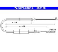ATE 24.3727-0100.2 Cavo comando, Freno stazionamento per AUDI