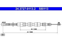 ATE 24.3727-0113.2 Cavo freno a mano per VW LT 28-35 II Autobus (2DB, 2DE, 2DK)