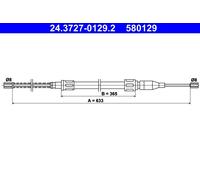 Cavo freno a mano 24.3727-0129.2 ATE per VW POLO II DERBY POLO Coupé