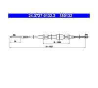 2 x Cavo freno a mano ATE per SEAT, VW GOLF II, JETTA II, TOLEDO I