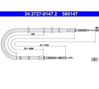 ATE 24.3727-0147.2 Cavo freno a mano