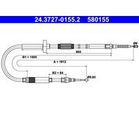 ATE Cavo freno a mano 24.3727-0155.2 per Audi A4 B5