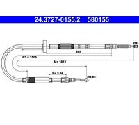 ATE 24.3727-0155.2 Cavo freno a mano per AUDI A4 Sedan (8D2, B5) Posteriore