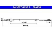 ATE 24.3727-0156.2 Cavo comando, Freno stazionamento per VW
