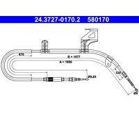 ATE 24.3727-0170.2 Cavo comando, Freno stazionamento per VW