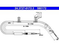 ATE 24.3727-0172.2 Cavo comando, Freno stazionamento per AUDI