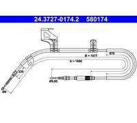 ATE 24.3727-0174.2 Cavo comando, Freno stazionamento per VW