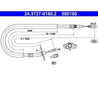 ATE 24.3727-0180.2 Cavo Freno a mano VW MERCEDES-BENZ