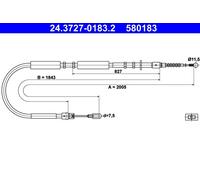 ATE 24.3727-0183.2 Cavo comando, Freno stazionamento per AUDI