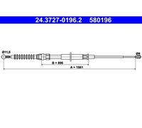ATE 24.3727-0196.2 Cavo freno a mano per VW TOURAN (1T1, 1T2) TOURAN (1T3)