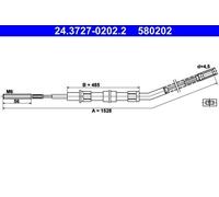 ATE 24.3727-0202.2 Cavo freno a mano per BMW 02 (E10) Posteriore