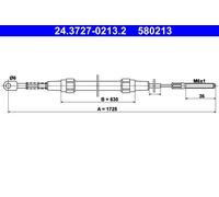ATE 24.3727-0213.2 Cavo Freno a mano BMW