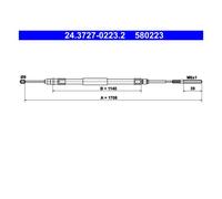 ATE Cavo freno a mano 24.3727-0223.2 destro