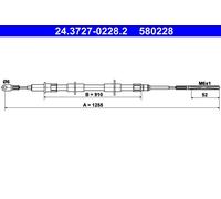 ATE 24.3727-0228.2 Cavo freno a mano per BMW Z3 Roadster (E36) Posteriore