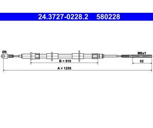 ATE 24.3727-0228.2 Cavo comando, Freno stazionamento per BMW
