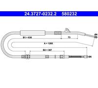 ATE Cavo freno a mano 24.3727-0232.2 per BMW 7
