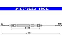 ATE 24.3727-0233.2 Cavo Freno a mano BMW