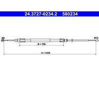 ATE 24.3727-0234.2 Cavo Freno a mano BMW