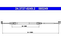 ATE 24.3727-0249.2 Cavo freno a mano