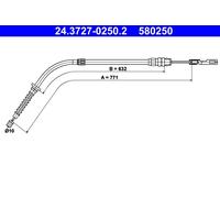 ATE 24.3727-0250.2 Cavo comando, Freno stazionamento per MINI