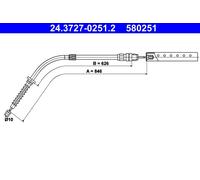 ATE 24.3727-0251.2 Cavo Freno a mano MINI