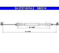 ATE 24.3727-0314.2 Cavo Freno a mano PEUGEOT CITROEN