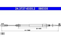 ATE 24.3727-0335.2 Cavo Freno a mano CITROEN