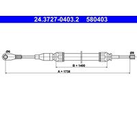 ATE 24.3727-0403.2 Cavo freno a mano