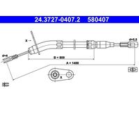 ATE 24.3727-0407.2 Cavo comando, Freno stazionamento per MERCEDES-BENZ