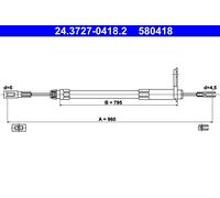 ATE 24.3727-0418.2 Cavo comando, Freno stazionamento per MERCEDES-BENZ