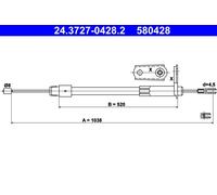 ATE 24.3727-0428.2 Cavo Freno a mano MERCEDES-BENZ