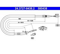 ATE 24.3727-0438.2 Cavo comando, Freno stazionamento per MERCEDES-BENZ,VW