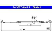 ATE 24.3727-0441.2 Cavo comando, Freno stazionamento per MERCEDES-BENZ,VW