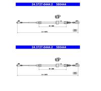 ATE 24.3727-0444.2 Cavo Del Freno A Mano Anteriore Per Mercedes-Benz VW