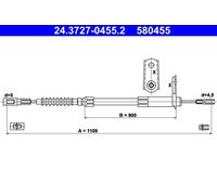 ATE 24.3727-0455.2 Cavo Freno a mano MERCEDES-BENZ