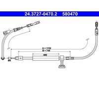 ATE 24.3727-0470.2 Cavo Freno a mano MERCEDES-BENZ
