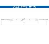 ATE 24.3727-0496.2 Cavo comando, Freno stazionamento per MERCEDES-BENZ