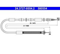 ATE 24.3727-0554.2 Cavo comando, Freno stazionamento per FIAT