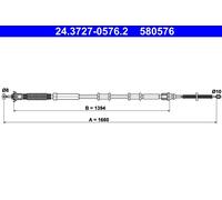 Cavo Freno A Mano ATE 24.3727-0576.2 Fiat Punto Grande Punto 1660 mm
