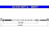 ATE 24.3727-0577.2 Cavo freno a mano per FIAT GRANDE PUNTO (199) PUNTO EVO (199)