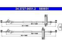 ATE 24.3727-0651.2 Cavo comando, Freno stazionamento per FORD