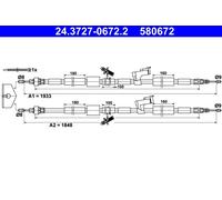 ATE 24.3727-0672.2 Cavo freno a mano