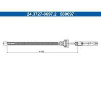 ATE 24.3727-0697.2 Cavo comando, Freno stazionamento per FORD
