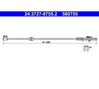 ATE 24.3727-0755.2 Cavo Freno a mano OPEL