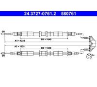 ATE 24.3727-0761.2 Cavo freno a mano