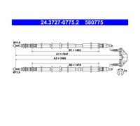 RIDEX 124C0198 Cavo freno a mano per OPEL Astra H Schrägheck (A04) Posteriore Dx