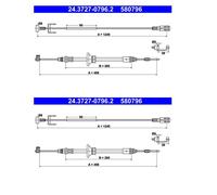 ATE 24.3727-0796.2 Cavo Del Freno a Mano Cavo Frontale per Nissan Opel Renault