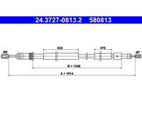 ATE 24.3727-0813.2 Cavo comando, Freno stazionamento per PEUGEOT